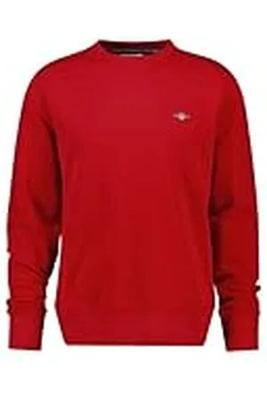 GANT Reg Shield-Sudadera con Cuello en C, Rojo rubí, L para Hombre
