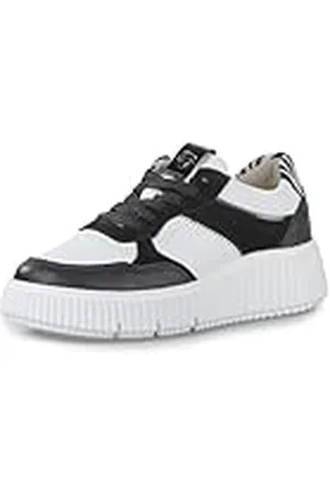 Tamaris Zapatillas para Mujer, Cómodas, Negro Y Blanco, 36 EU