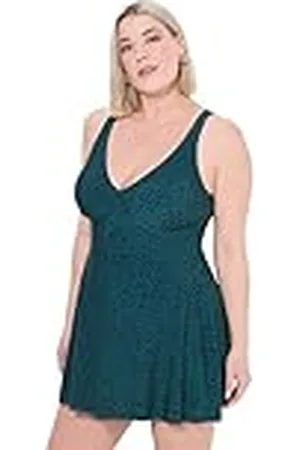 Ulla Popken Badekleid, Leomuster, Softcups, Wickeloptik Traje de baño de una Sola Pieza, , 54-56 Mujeres