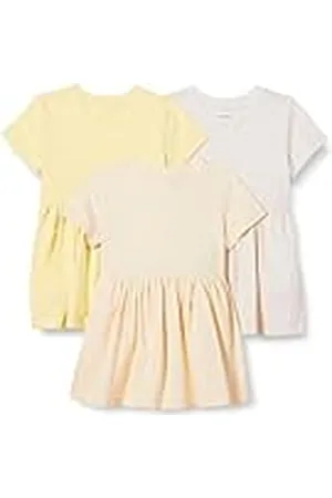Amazon Vestido de jersey de manga corta Niña, Pack de 3, , 5 años