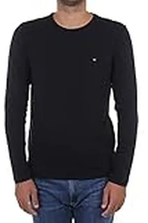 Tommy Hilfiger Camiseta de manga larga Hombre Stretch Slim Fit de algodón, Azul (Desert Sky), XL