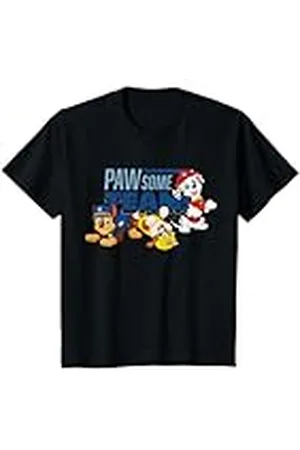 Paw Patrol Niños - Chase Marshall Rubble Pawsome Team Camiseta