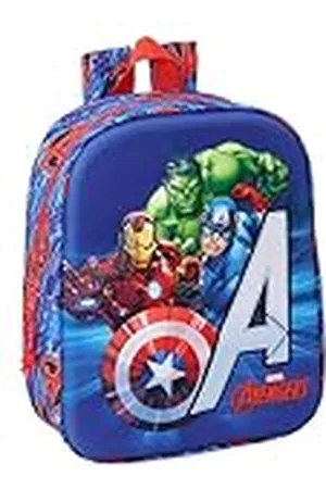 Safta AVENGERS 3D - Mochila de Guardería 3D, Adaptable a Carro, Fácil Limpieza, Ideal para Niños de Diferentes Edades, Cómoda y Versátil, Calidad y Resistencia, 22x10x27 cm