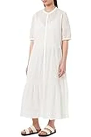 Tommy Hilfiger CO Voile SS Long Dress WW0WW44471 Vestido Acampanado, , 38 para Mujer