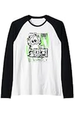 Garfield Garfiled - Casete retro para gatos Camiseta Manga Raglan
