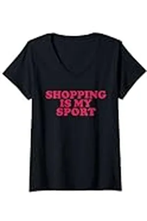 Miftees Mujer Shopping is my Sport Camiseta Cuello V