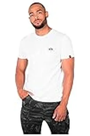 Alpha Industries Basic T Small Logo Camiseta, Blanco (White-09), XL para Hombre