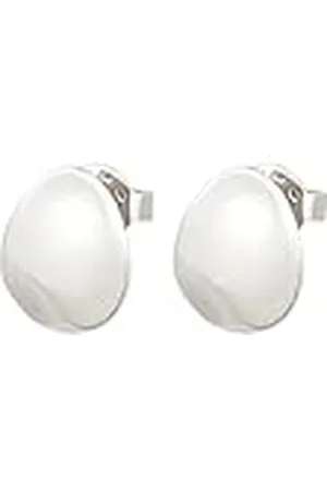 Breil Colección B Whisper, Pendientes de Mujer de Acero Pulido, con Práctico Cierre de Mariposa, Superficie Irregular, Sinuosa y Brillante, Color , 11 x 10 mm, Idea de Regalo para Mujer