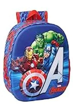Safta AVENGERS 3D - Mochila Escolar, con Diseño 3D, Adaptable a Carro, Ideal para Niños de Diferentes Edades, Cómoda y Versátil, Calidad y Resistencia, 27x10x33 cm
