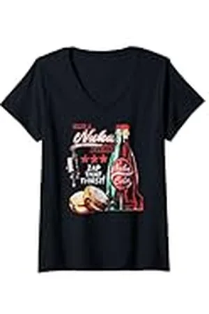 Fallout Mujer Video Game Take a Nuka Cola Break Zap That Thirst Camiseta Cuello V