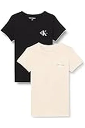 Calvin Klein Jeans Plus 2-Pack MONOLOGO Slim tee J20J222488 Camisetas de Manga Corta, Negro (CK Black/Putty Beige), 5XL para Mujer
