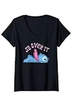 Disney Mujer Lilo & Stitch Bubble Pop "So Over It" Stitch Camiseta Cuello V