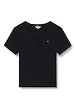 Tommy Hilfiger Camiseta de Manga Corta para Mujer New Slim Cody V-Neck con Cuello de Pico, Azul (Nos Desert Sky), XXL