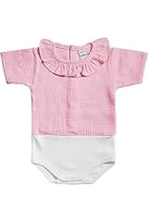 BABIDU Body Bebé Manga Corta Algodón 100%, Body Bebé Recien Nacido Tejido Bambula Con Cuello Volante Suave Transpirable y Hipoalergénico Piel Sensible, Ropa Bebé Niño y Niña Unisex, Básicos Verano