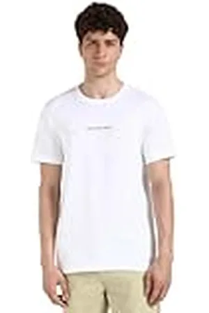 Calvin Klein Camiseta de manga corta Hombre Minimal Logo Tee Cuello redondo, Blanco , XS
