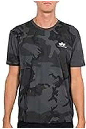 Alpha Industries Basic T Small Logo Camiseta, Multicolor (Black Camo-125), XL para Hombre