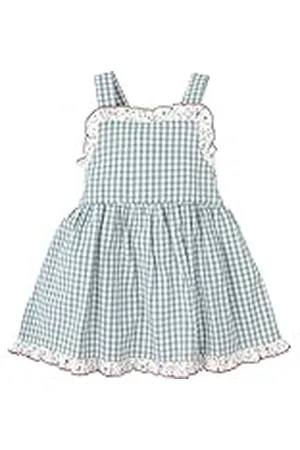 BABIDU Vestido Bebé Niña Verano Algodón 100% con Volantes, Tirantes o Mangas, Cuello Decorativo, Estampados Florales o Plumetti, Diseño Suave, Fresco y Cómodo para Ceremonias, Eventos o Uso Diario