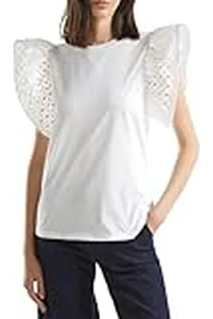 Benetton T-Shirt 3s6hd107c Camiseta, Color Blanco, M Mujeres