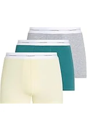 Calvin Klein Calzoncillos bóxer Hombre Pack de 3 Trunks con logotipo en la cintura, Multicolor (Garden Glade, Gr Heather, Lively Tl), M