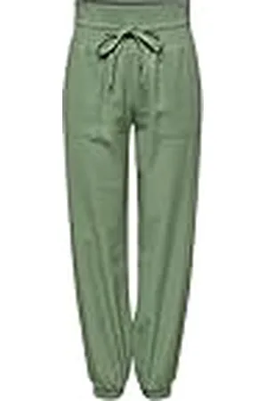 ONLY Onlpalma Reg Str Linen Mix Track Pnt Pantalones de Tela, , SW x 32L para Mujer