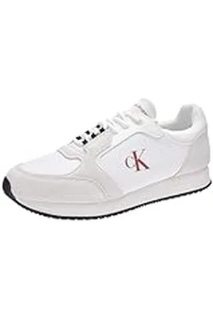 Calvin Klein Runner Sock Laceup WMM YM0YM01152, Parte Superior Baja Hombre, White (Bright White/Black/Aragon), 44.5 EU