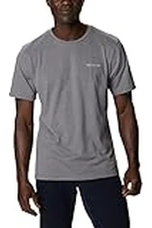 Columbia Thistletown Hills Short Sleeve Camisa de Senderismo, Gris Jaspeado, M para Hombre