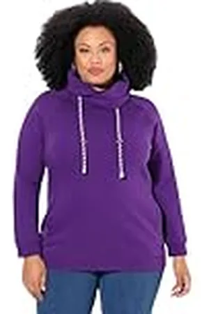 Ulla Popken Sweatshirt, Weiter Stehkragen, Taschen, Raglan-Langarm Sudadera, Cuello Ancho, Bolsillos, Manga Larga, , 50-52 para Mujer