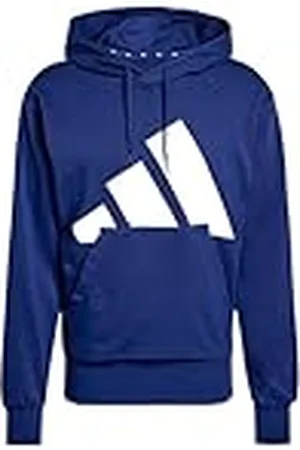 adidas Hombre Essentials Big Logo French Terry Hoodie, Dark Blue/White, XL