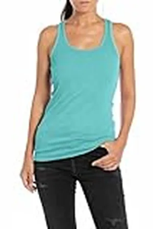 Replay Camiseta de tirantes para mujer, cuello redondo, verde (Amalfi Green 337), XXS