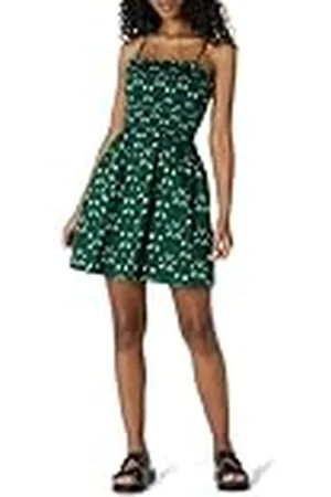 Amazon Vestido Corto con Corpiño Nido de Abeja de Satén de Algodón de Corte Recto Mujer, , XXL