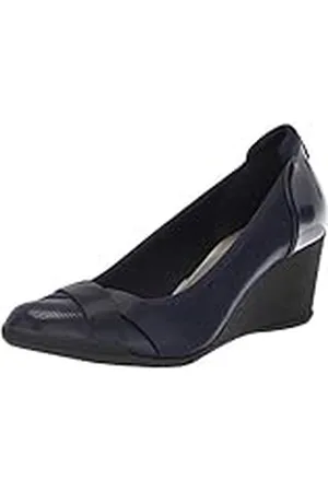 Anne Klein Zapatos de tacón de cuña Timeout para Mujer, Marino, 35.5 EU