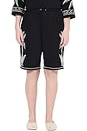Ulla Popken Jersey Shorts with Palms Embroidery Pantalones Cortos de Punto con Bordado de Palma, , 45W / 32L Mujeres