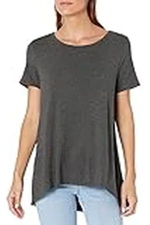 Amazon Camiseta Holgada de Manga Corta y Cuello Redondo y Amplio (Disponible en Tallas Grandes) Mujer, , S