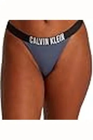 Calvin Klein Braguita de bikini Mujer Brazilian con logotipo en la cintura, Azul (Grisaille), M