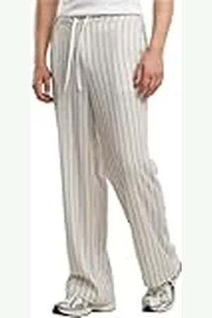 Urban classics Tb7341-striped Crinkle Resort Pants Pantalón, Blanco/Negro, XXL Hombres
