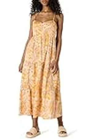 Amazon Vestido Largo de Satén de Algodón con Ajuste Regular, Tirantes Finos y Capas Mujer, , XXL