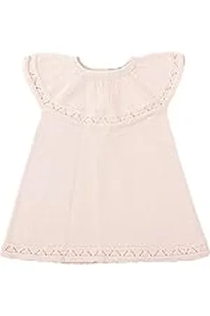 BABIDU Vestido Bebé Niña Verano Algodón 100% con Volantes, Tirantes o Mangas, Cuello Decorativo, Estampados Florales o Plumetti, Diseño Suave, Fresco y Cómodo para Ceremonias, Eventos o Uso Diario