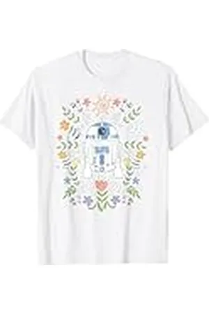 STAR WARS Cute R2D2 Floral Spring Vibes Big Chest Logo Camiseta
