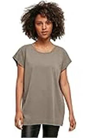 Build Your Brand BY053-Ladies Acid Washed Extended Shoulder tee T-Shirt, , M Women