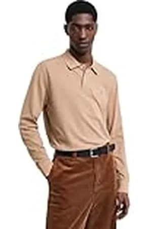 GANT Reg Shield LS Pique Rugger Camisa de Polo, Caqui cálido, L Hombres