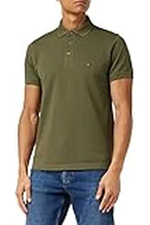 Tommy Hilfiger Polo de manga corta Hombre 1985 Slim Fit, Verde (Army Green), M