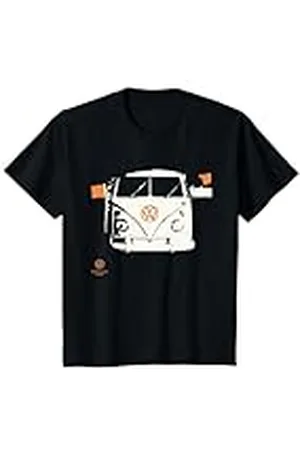 Volkswagen Niños Type 2 Camper Blanco Naranja Duotone Art Kids Camiseta