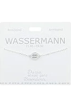 Depesche 4715-038 - Pulsera para mujer con el símbolo del zodiaco Acuario como colgante, bañado en , longitud variable (15 – 20 cm), ideal como regalo para la pareja, (mejor) amiga
