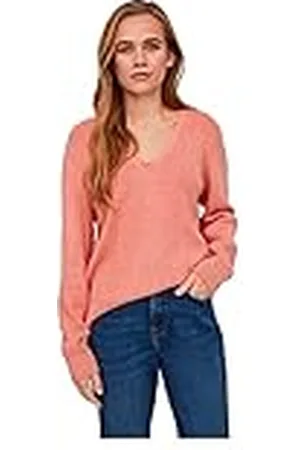 VILA Viril Multi V-Cuello L/S Knit Top-Noos Jersey de Punto, , XL para Mujer