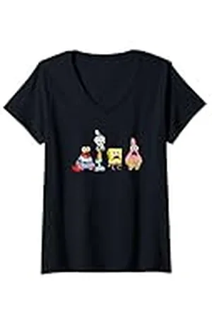 Spongebob Mujer Sponge Bob - Cast Group Stare Camiseta Cuello V
