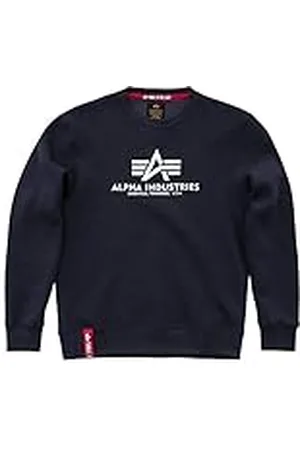 Alpha Industries Basic Swt Sudadera de Manga Larga, Azul (Navy-02), M para Hombre