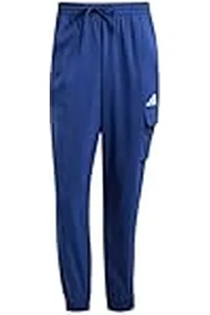 adidas Hombre Essentials Small Logo CARGP Pant, Dark Blue/White, L