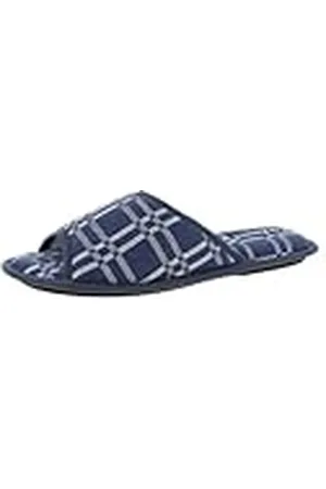 De Fonseca Pantuflas de hombre abiertas de tejido Woven a cuadros, forro de algodón, suela de goma TPR reforzada, , 41/42 EU