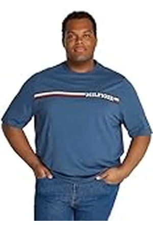 Tommy Hilfiger Camiseta de Manga Corta Hombre Chest Stripe con Cuello Redondo, , XXL