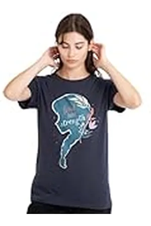 Disney Mandarin creative ltd Frozen Find Your Strength Anna Silhouette Ladies T Shirt, Deep Navy Camiseta, , S para Mujer